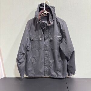 Rugged Elements Men's Hooded Jacket Size M Dark Gray Full Zip Water Resistant